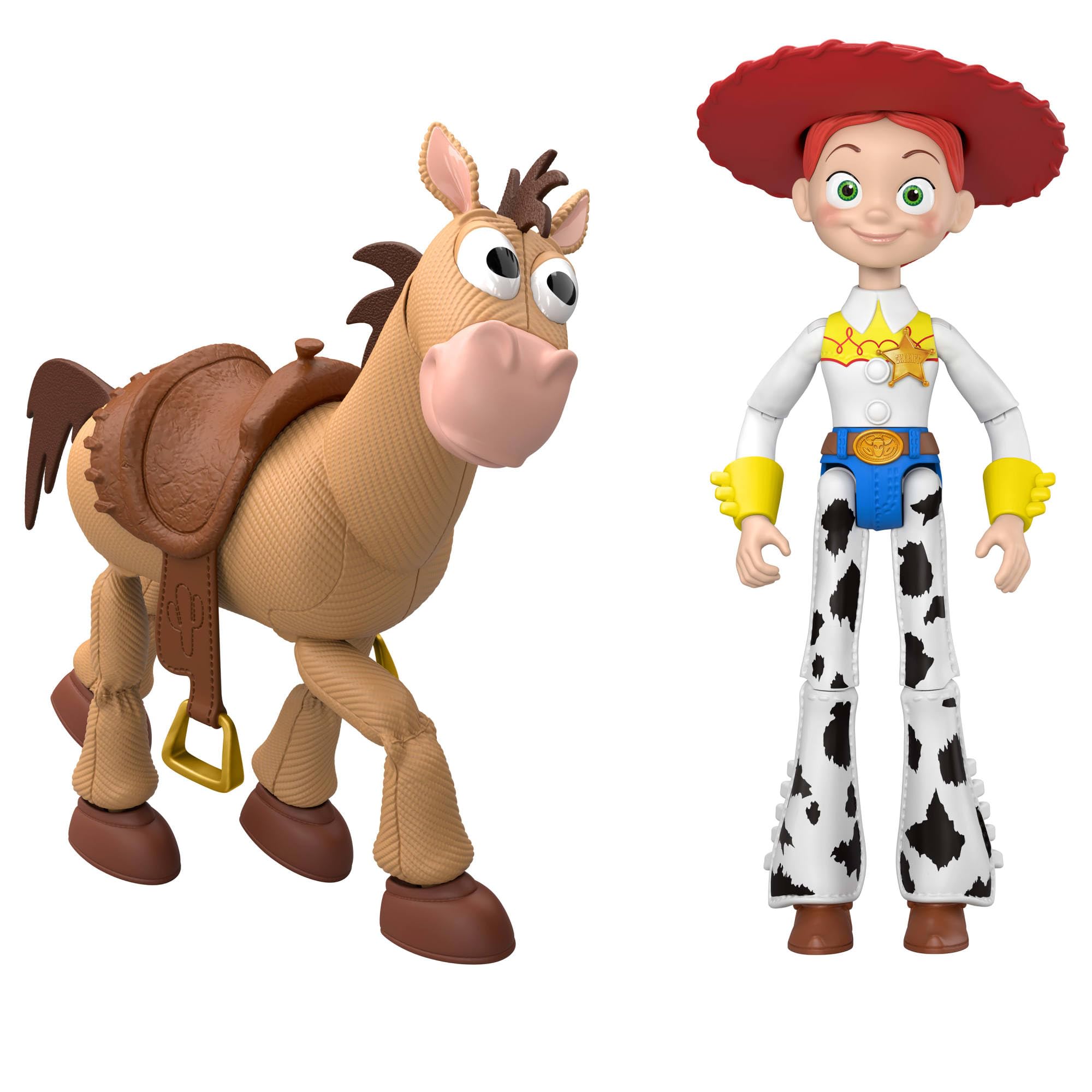 Mattel Disney Pixar Toy Story 5 Pack de 2 Figuras de acción articuladas a Escala de Juego de 17,78 cm, Jessie y Perdigón, Sombrero Vaquero extraíble, JKV21