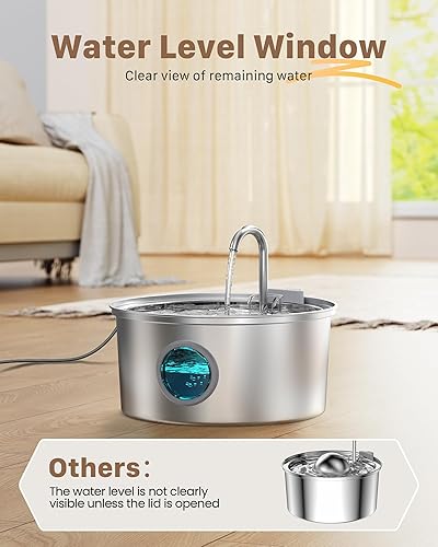 Miniatura 6 de Cat Water Fountain Stainless Steel - Dog Automatic Waterer Bowl - Auto Pet Dispenser - Small Pets Drinking Waterer Indoor - Auto Dish Animal