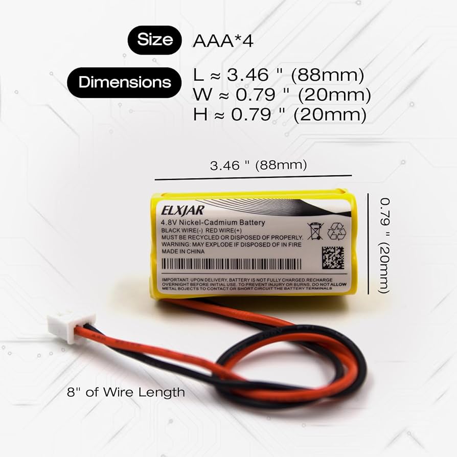 Amazon.com: elxjar (2-Pack) 4.8V 350mAh AAA Ni-CD Battery