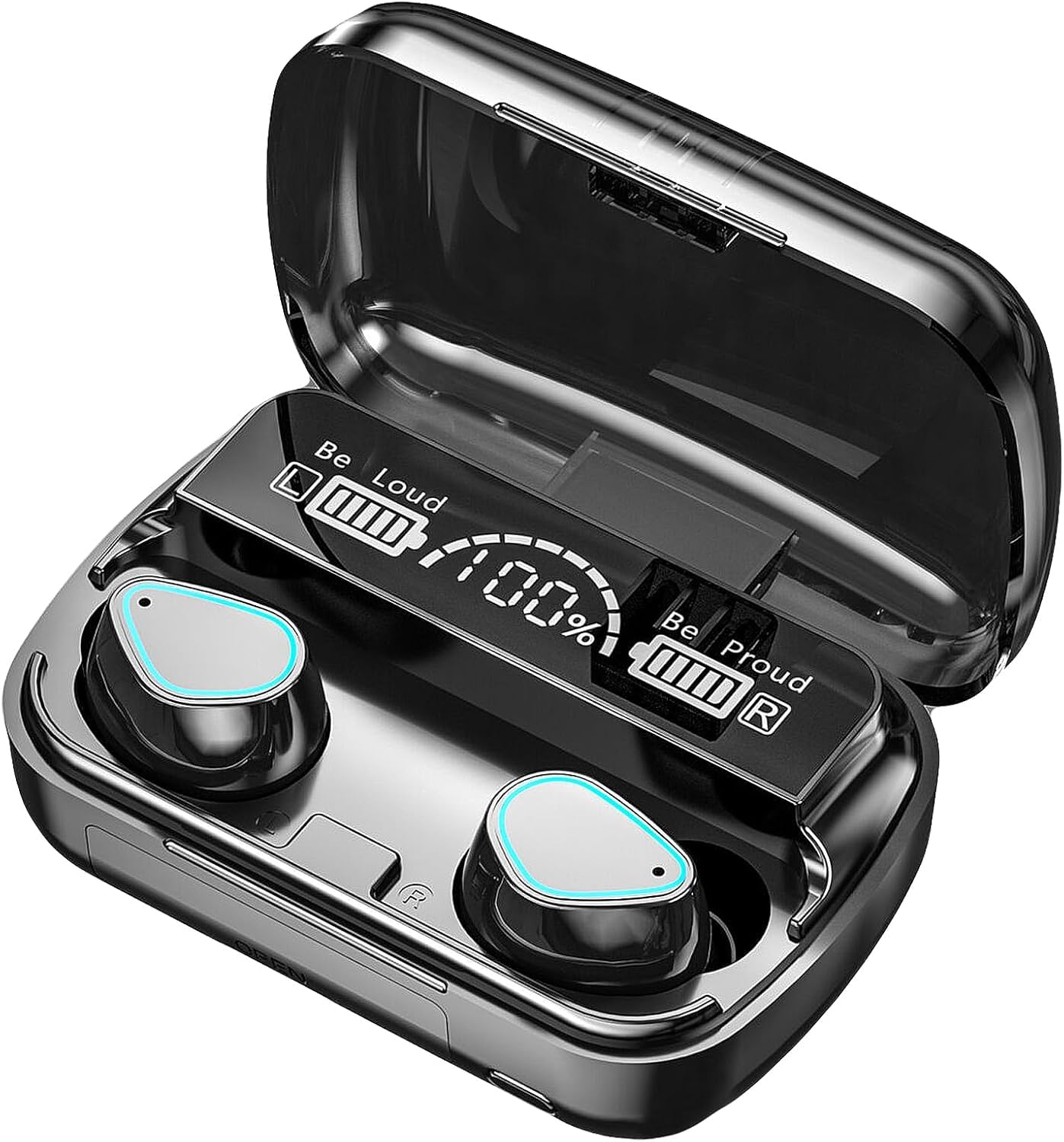 MOYAWSDGN Wireless Earbuds, Wireless Headphones, HiFi Stereo Deep Bass, Bluetooth 5.3 Touch Control Noise Reduction Headphones, Mini Ear Buds Mic in-Ear Headset IP7 Waterproof LED Display