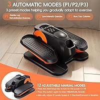 Vista 3 de Under Desk Elliptical Machine,Foot Exerciser for Seniors Fully Assembled, Quiet & Portable Electric Seated Pedal Exerciser with Remote Control & 12