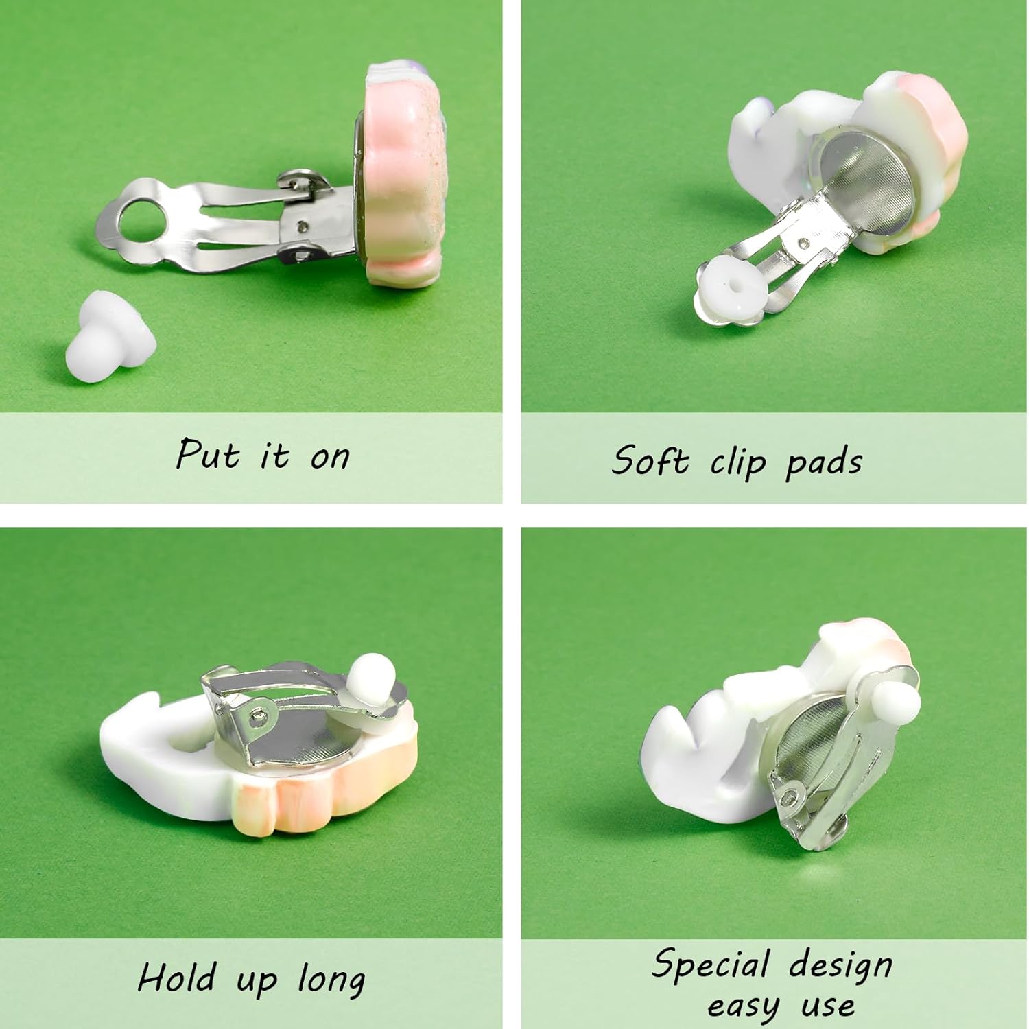 Clip On Earrings Hypoallergenic Clips Earrings Sets Suitable for Ages 4-12 Little Girls, Cute Small Clips On Earrings Jewelry Gifts Set for Girls - Image 3