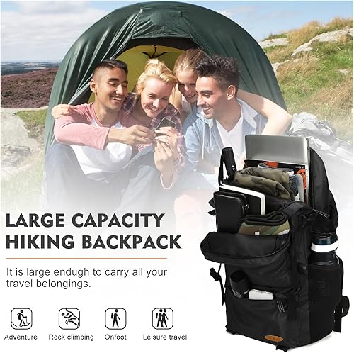 Miniatura 2 de VGCUB Mochila de viaje grande, mochila de transporte para mujeres y hombres, mochila de gimnasio aprobada por aerolíneas, Negro -, Ocio