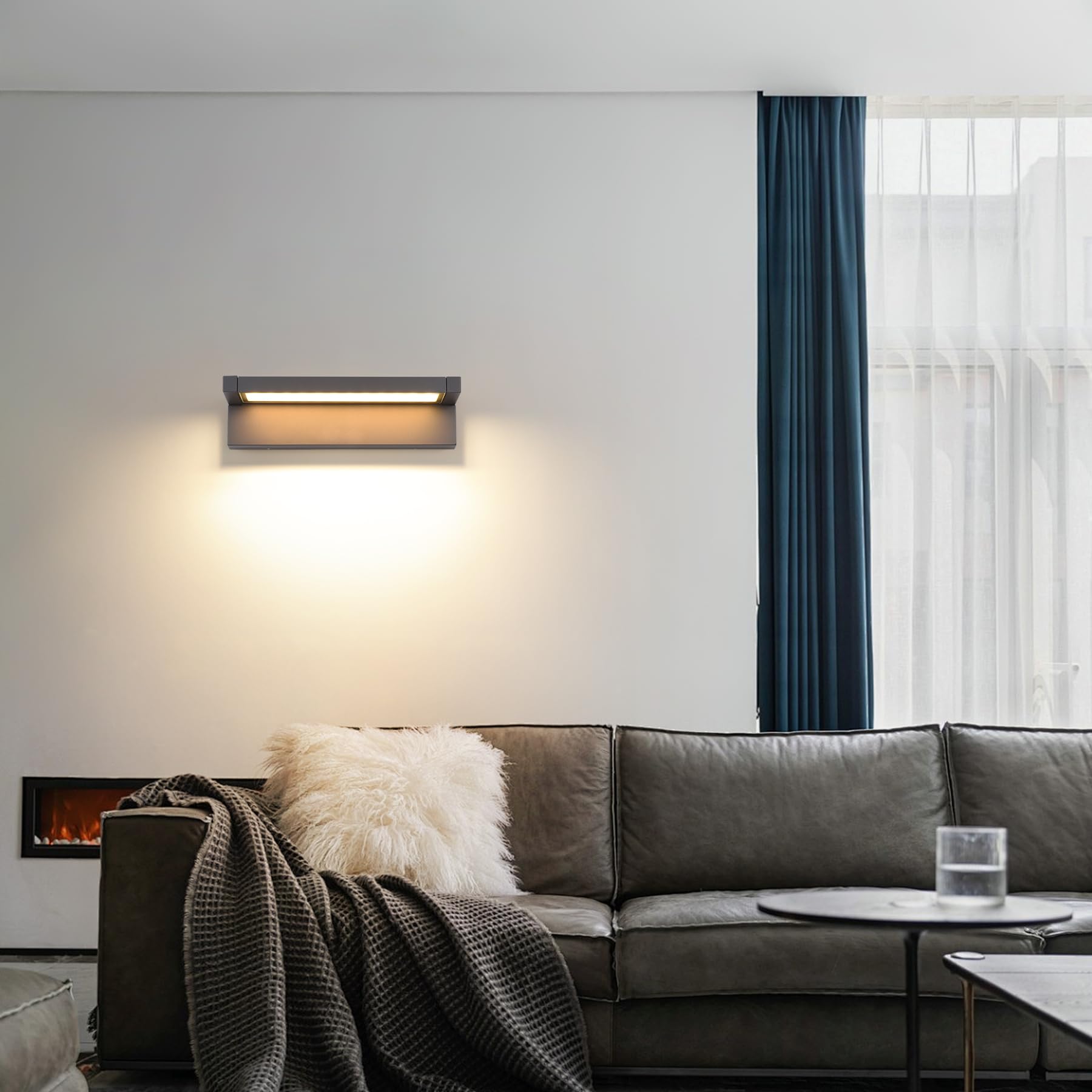 KUKAK 36W Applique Murale,Angle de Lumière Réglable,3000K,Gris Foncé