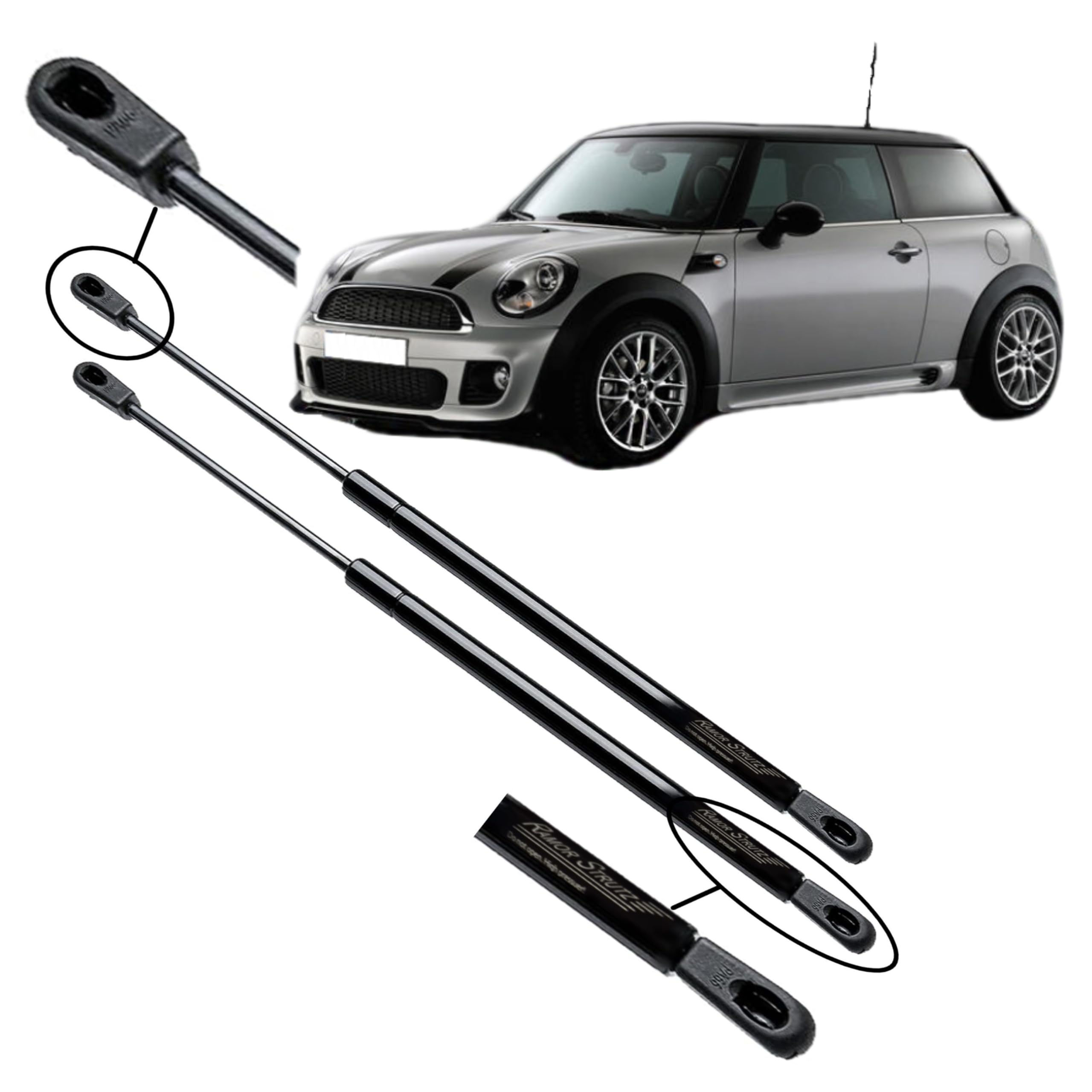 2x Molle a Gas Compatibile con BMW Mini One and Cooper R56 2006-2014. Ammortizzatore Pistoncini Cofano Posteriore Sostituzione per 51247148902 e altri.