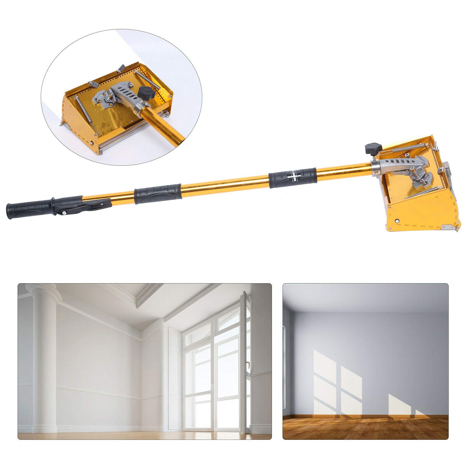 Drywall - Cazzuola regolabile per lavori a secco, in lega di alluminio, con manico da 40" - 63,8"