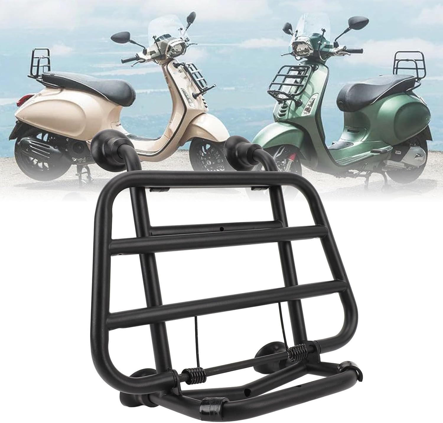 Motorcycle Front Luggage Rack Extension Shelf Compatible with Primavera 150 Sprint 150, Iron, Black, with Installation Accessories