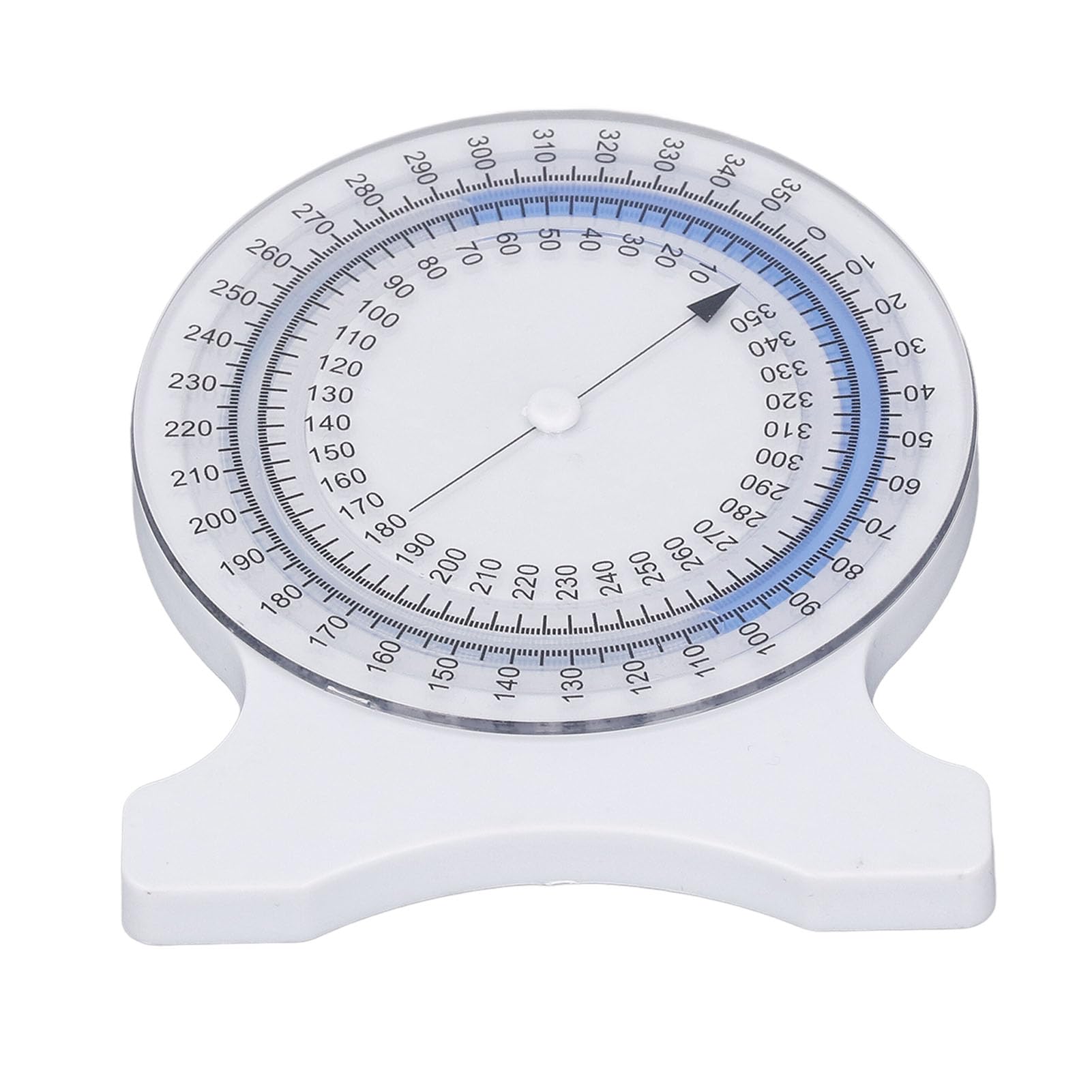 Qiilu White Inclinometer Physio Inclinometer Gauge Blue ABS Inclinometer Gauge, Non - Bubble for Accurate Measurements, Ideal for Physical, Suitable for Students & Professionals