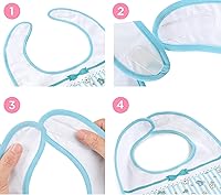 Vista 2 de Littleforbig Babero de algodón impermeable con estampado floral rosa para adultos con cierre de velcro ajustable