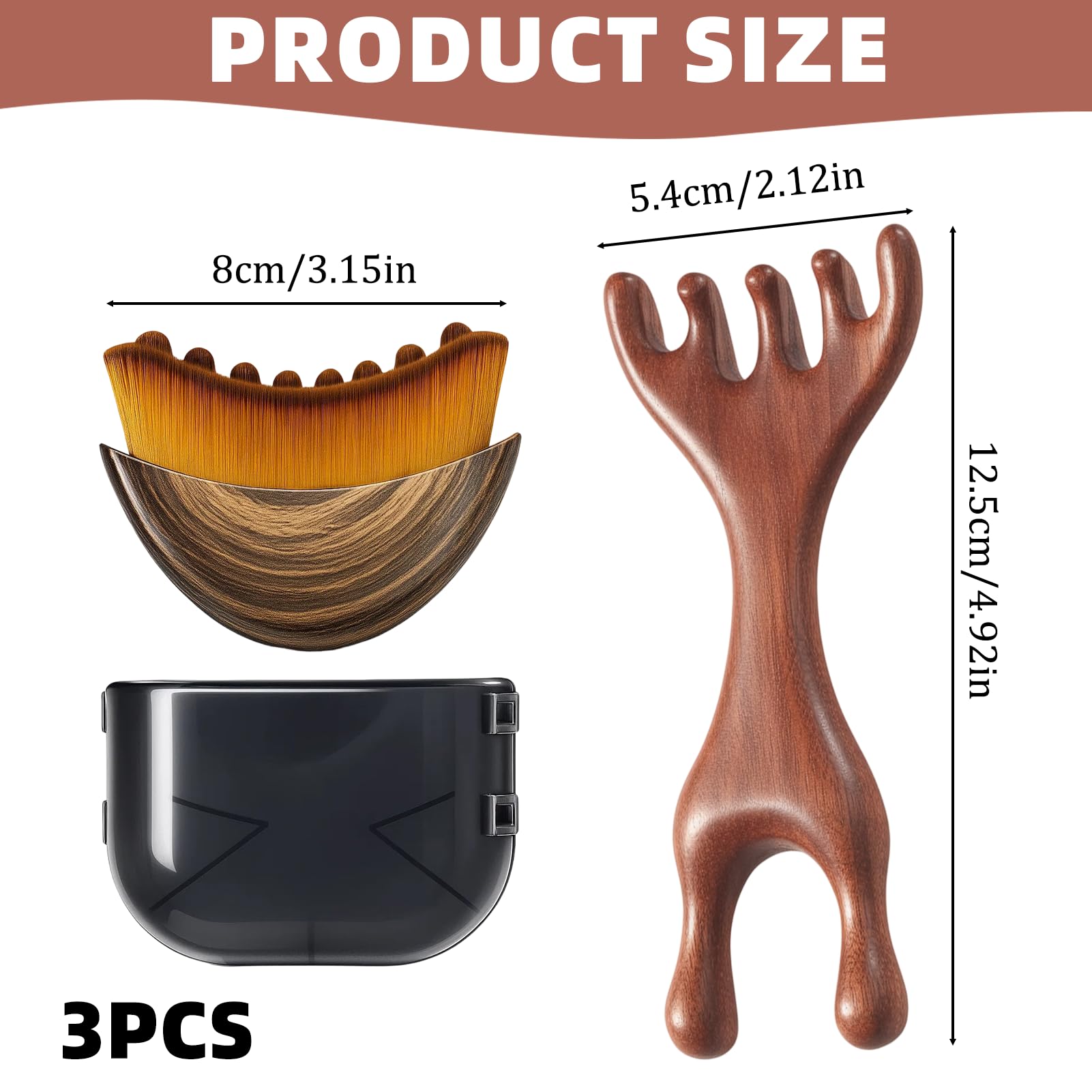 2 Piezas de Cepillo Linfático Facial, Cepillo Linfático Facial con Caja de Almacenamiento, Peine de Masaje para Drenaje Linfático, Lymphatic Contour Face Brush, Diseño Ergonómico para Masaje Suave — view 2