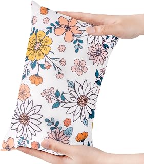 Winmany Kleines Kissen 27,9 x 17,8 cm abnehmbar waschbar Bedruckt Mini-Kissen kleines Kissen für Baby Kleinkinder Haustiere Reisen Nacken Lenden und Kniestütze (28x18cm, Blumen, 1)