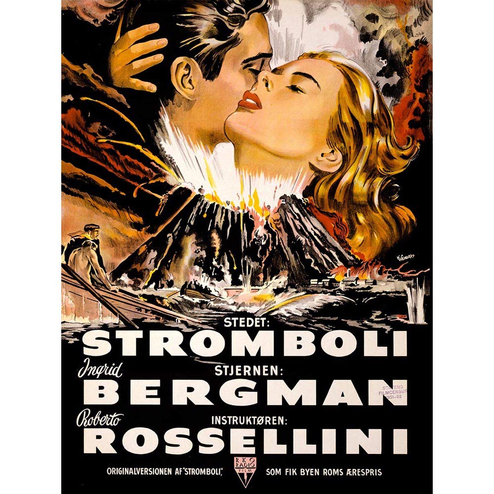Wee Blue Coo Movie Film Stromboli Bergman Rossellini Volcano Disaster Art Print Poster Wall Decor 12X16 Inch