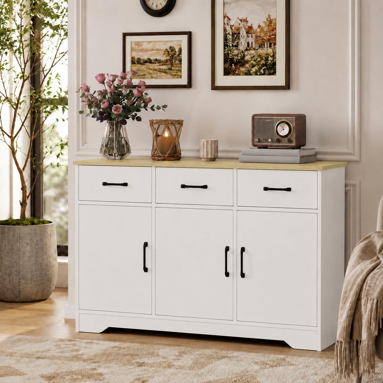 Credenza con Cassetti e Ante, Mobile Soggiorno Salvaspazio