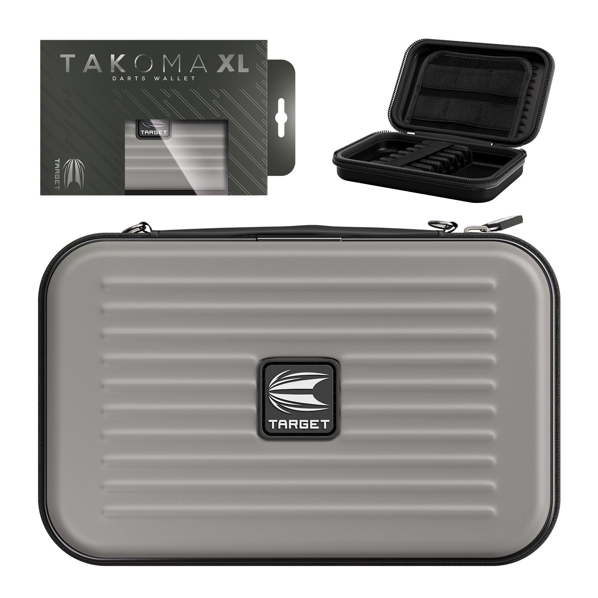 Target Darts Takoma XL Darts Wallet, Grey - Darts Case Holds 6 Darts, Protective EVA Dart Holder with Double Zip Lock Inner Pouches - Professional Darts Accessories — image 1