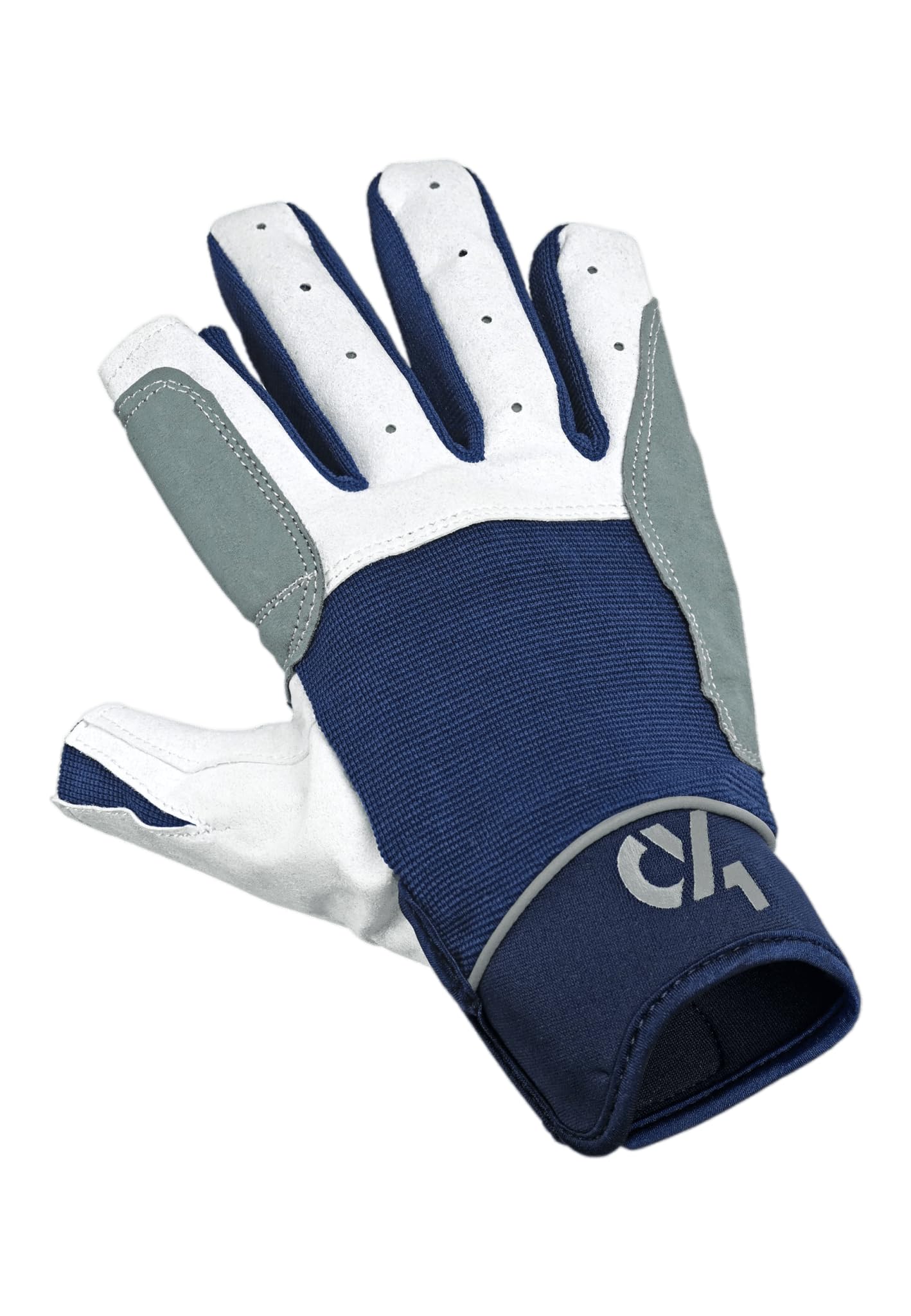 crazy4sailing Gants de Voile Cruising - 2 Doigts coupés, Taille:L, Couleur:Bleu Marine
