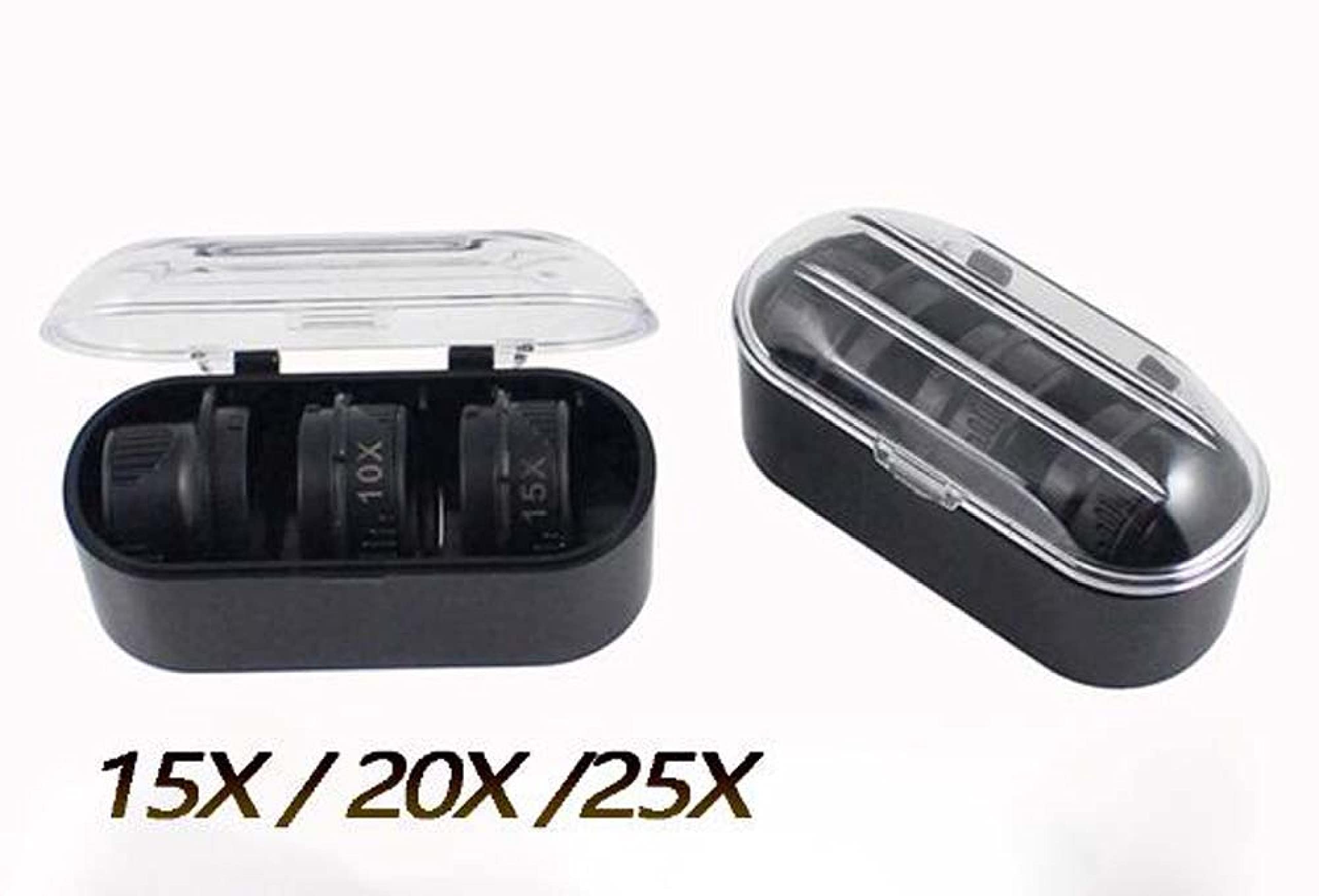 AGAATI 5X 15X 20X 25X Gafas Dobles Lupa Cabeza con lupas Auriculares Lupas iluminadas Juego de Herramientas con luz LED para reparación de Relojes Lupa de joyero