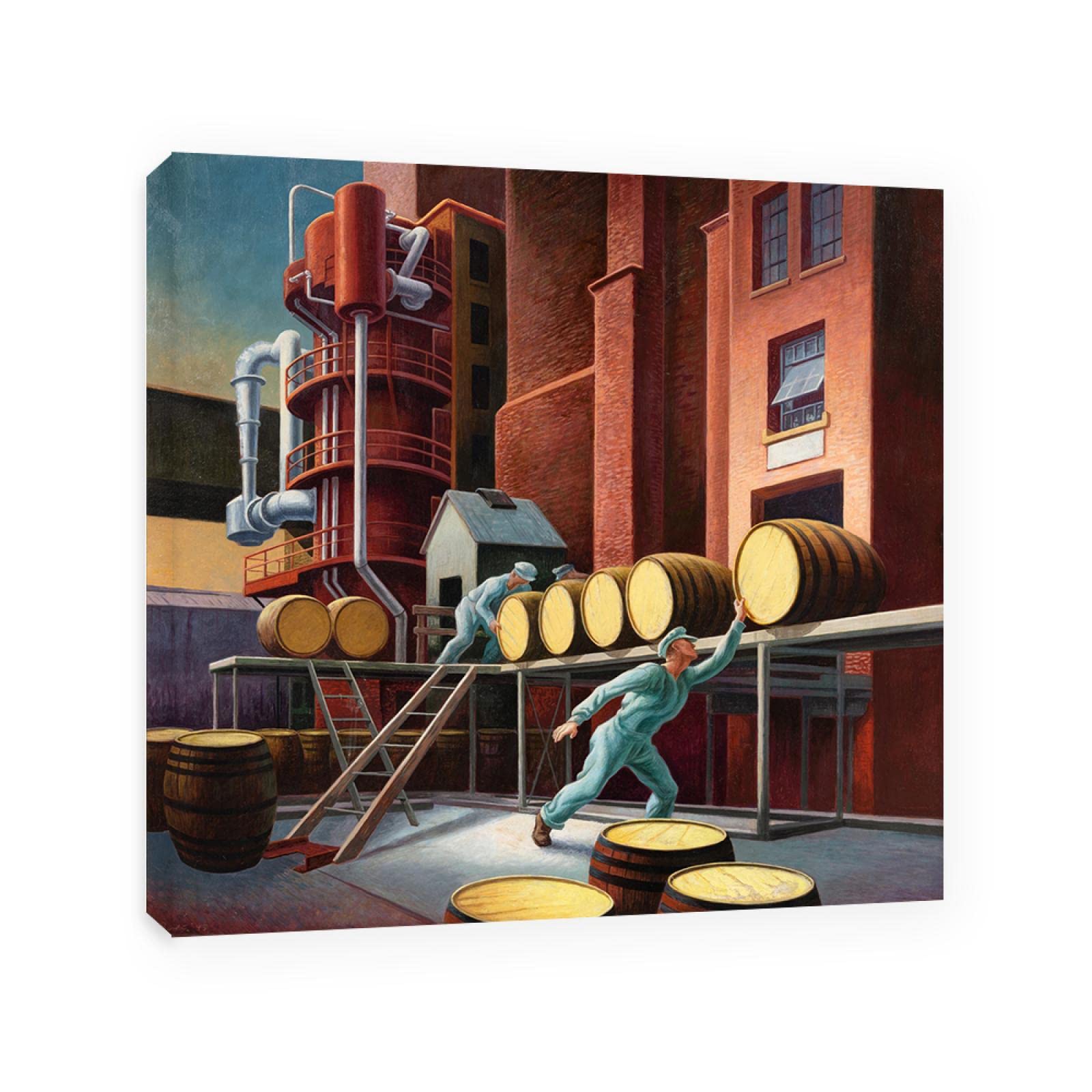 Thomas Hart Benton Giclee Canvas Print-Famous Oil Painting Reproduction On Canvas-'‏Bucket’Framed Ready to Hang Canvas Wall Art Pictures for Living Room Decor 20x20cm(9x9in) Framed