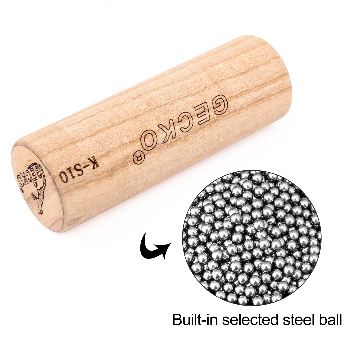 GECKO Maracas Sand Hammer Percussion Shaker Instrument, Wooden Natural Maracas for Adults, Used in Live Performances and Concerts, Suitable for Kahun Drummers, Guitarists and Singers - Image 2