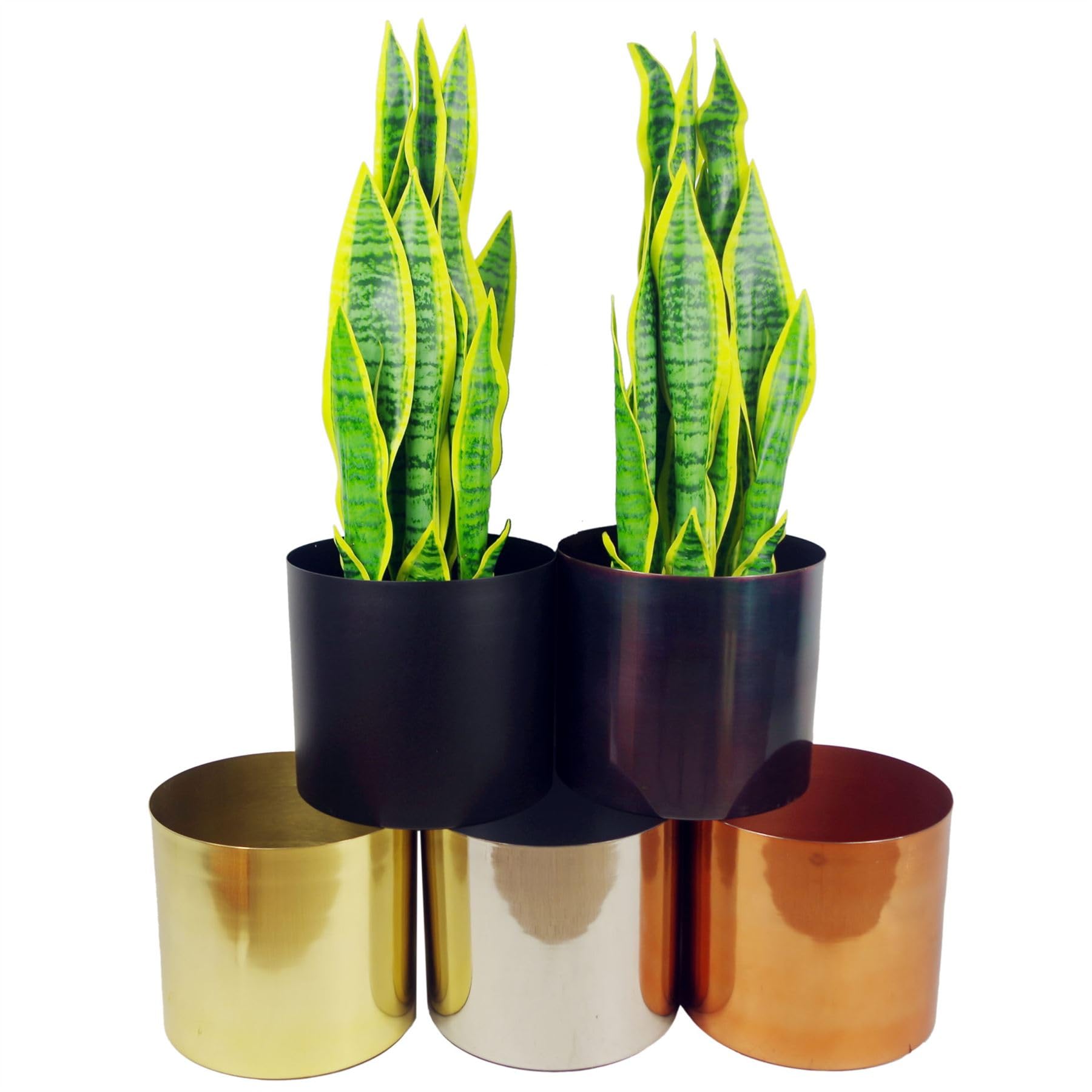 Leaf Pot de Fleurs Moderne en métal, doré, 18 cm