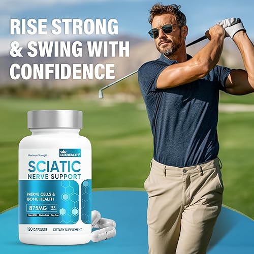Miniatura 2 de Suplemento de apoyo para el nervio ciático, 120 cápsulas para salvador de nervios para neuropatía, fórmula premium con botánica natural y complejo