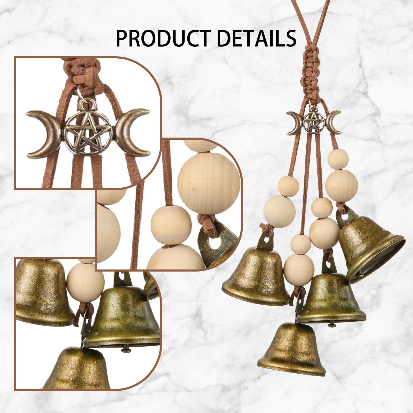 4 PCS Halloween Doorbell, Witch Bells, Witches Bells, Bell Hanging Decor, Lightweight and Compact, Halloween Home Decoration - Image 3