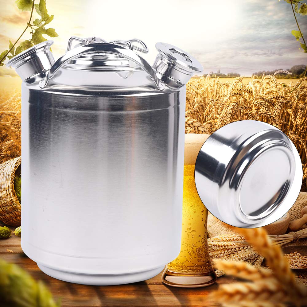 Tanica per la pulizia della birra in acciaio inox, capacità 10 l, qualità alimentare, 3 tipi di valvole
