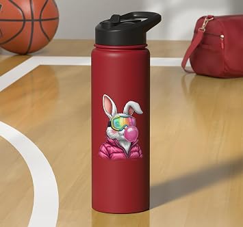 Apres Ski Bunny Pink Bubble Bum Stainless Steel Insulated Water Bottle