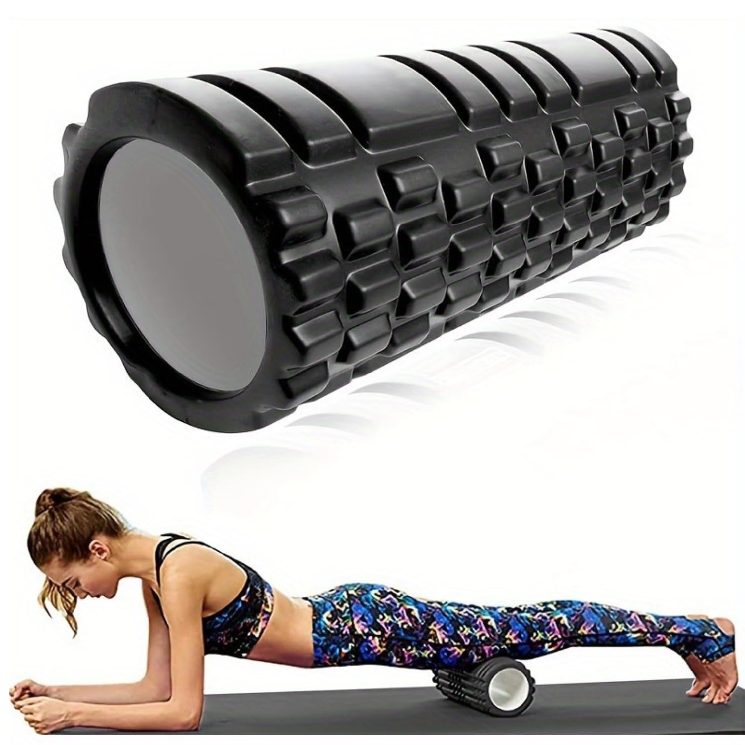 Instafit Premium Foam Roller for Muscle Recovery, Physical Therapy, Yoga & Fitness, Black