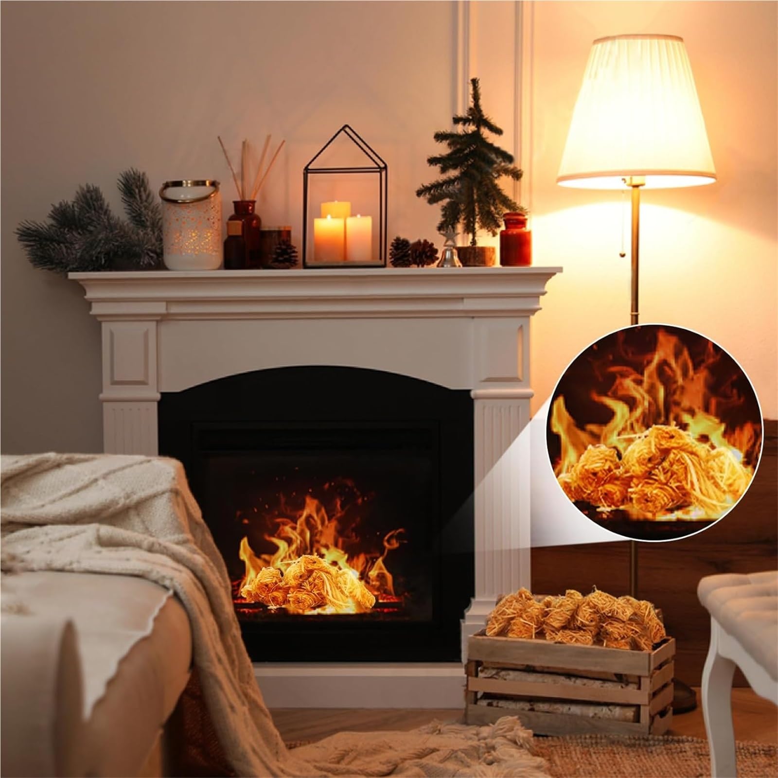 Accendifuoco Naturale for falò, 100 Pezzi Accendifuoco Naturale Impermeabile, Accendifuoco a Legna rapido for Camino, Stufa a Pellet, braciere, affumicatore, Barbecue, Camino, Forno for Pizza