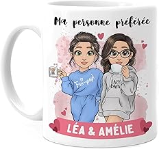 Cupdarling® Tasse Personnalisable Meilleure Amie - 2 Amies - Idee Cadeau Femme Anniversaire Original - Cadeau Pour Une Amie - Mug Personnalisé Amies - 330 mL Céramique