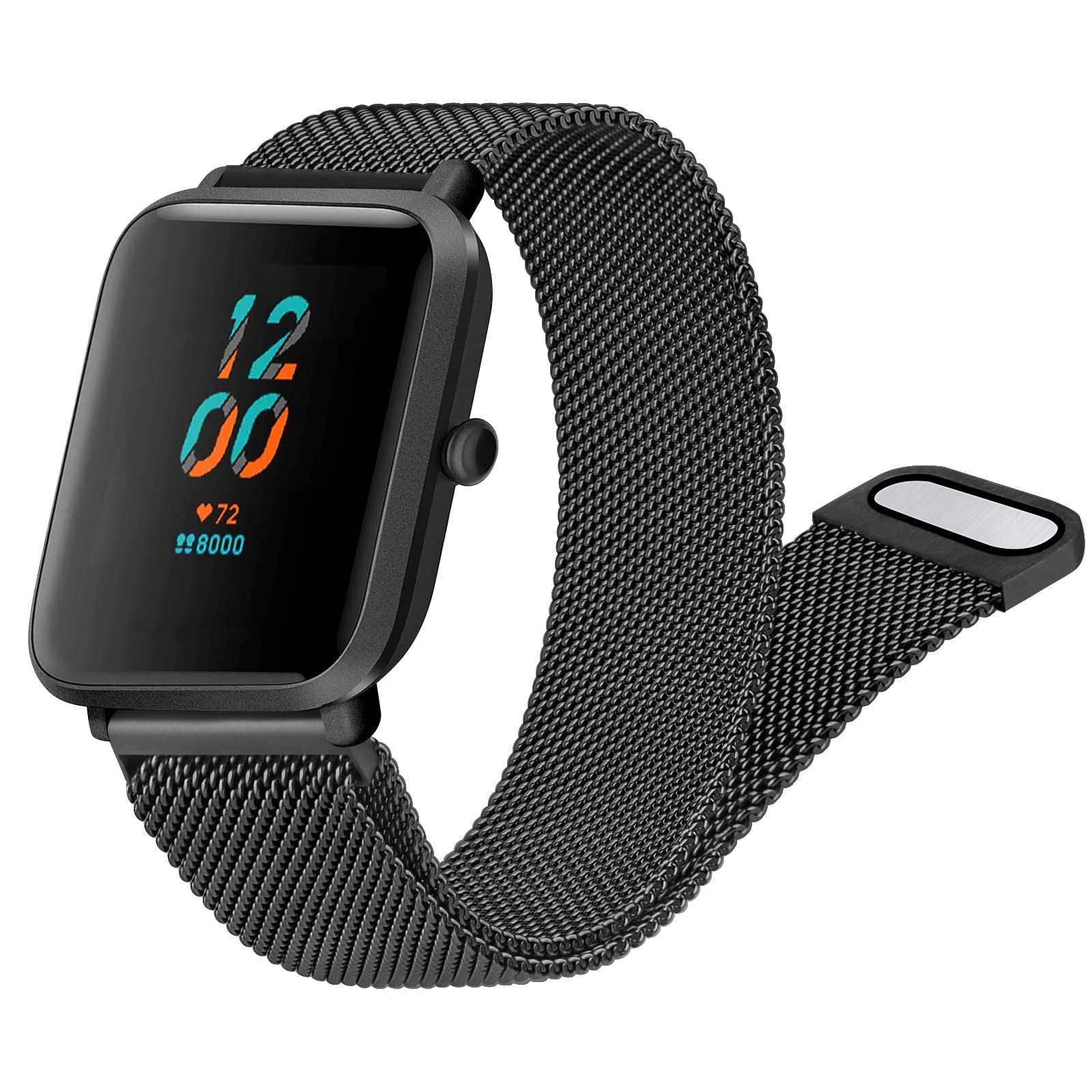Meliya Correa para Amazfit Bip 3/3 Pro/Bip Lite/Bip S/Bip S Lite/Bip U/Bip U Pro,Correas Metal de Acero Inoxidable Pulseras de Repuesto para Amazfit Bip U para Hombres Mujeres