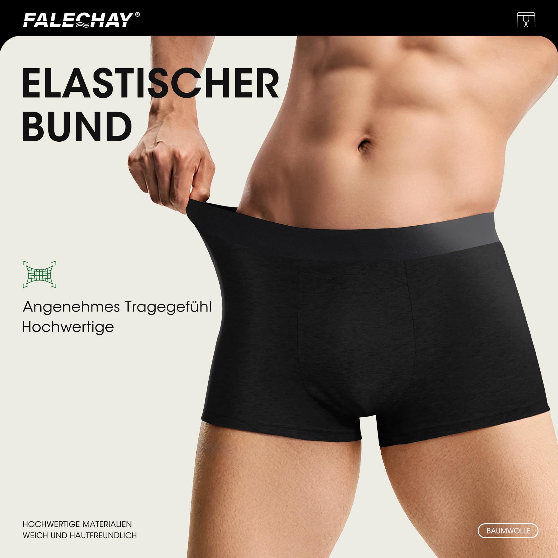 Falechay Boxer Uomo 6/12 Pack Mutande Senza Graffi Scivolare Intimo Boxer Sportivo Mutande per Uomo Pantaloncini retrò Cotone Slip S-4XL