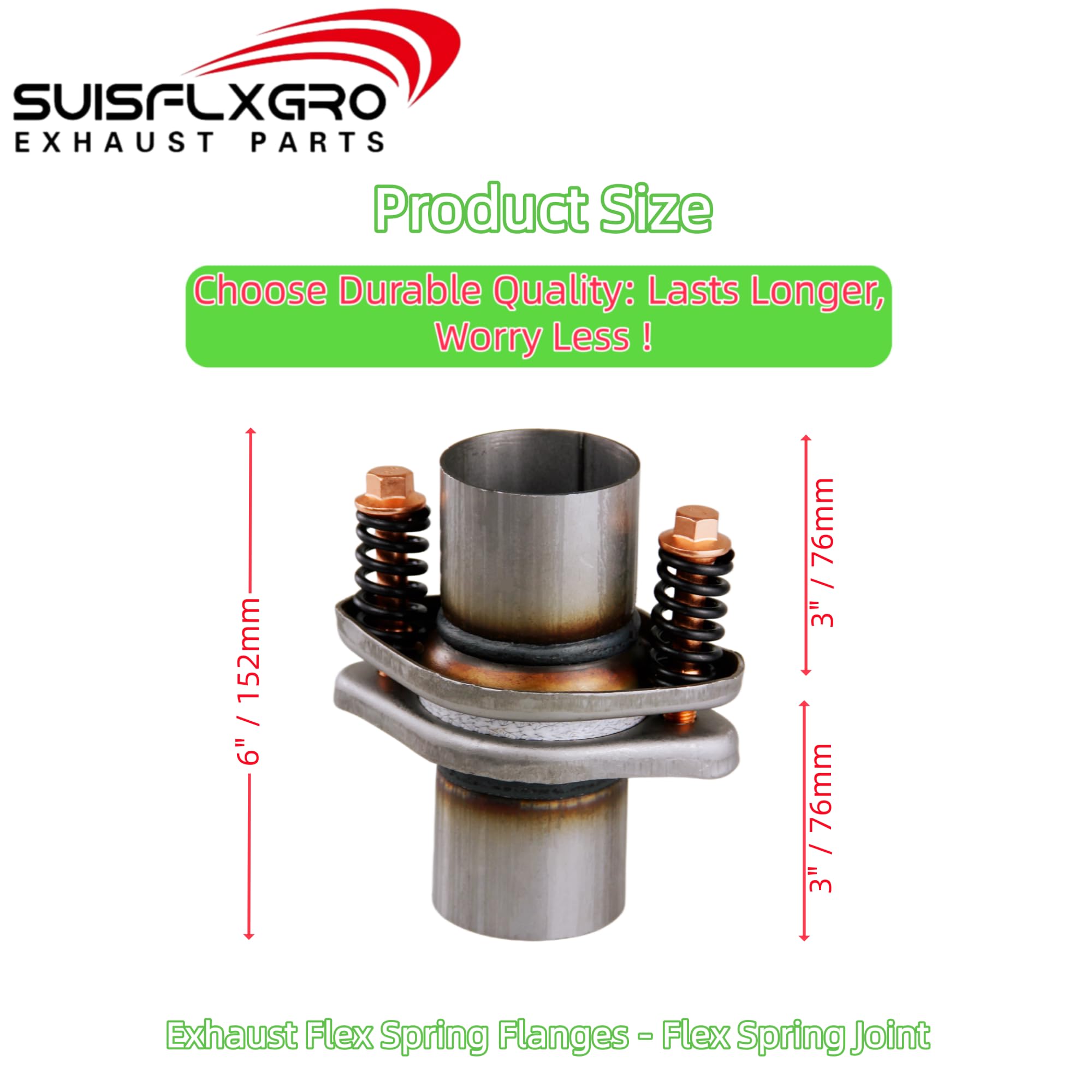 Snapklik.com : SUISFLXGRO Exhaust Flex Spring Flanges 100% 409L ...