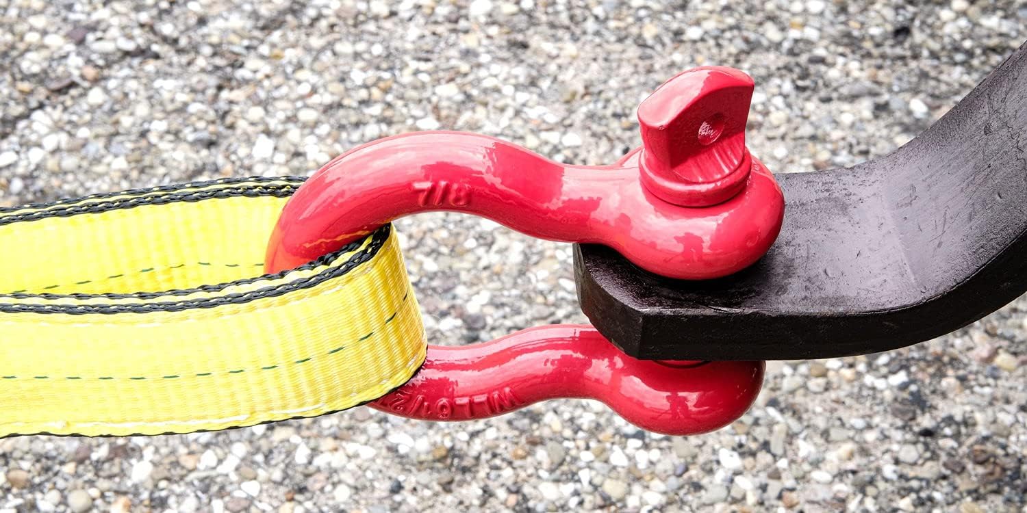 Mytee Products 3/4" Anchor Shackle Forged Carbon Steel w/Alloy Screw Pin WLL # 4.75 Tons (9,500 lbs) | Double Rust Protection Heavy Duty D Ring Shackle for Towing, Rigging & Vehicle Recovery (4 Pack)