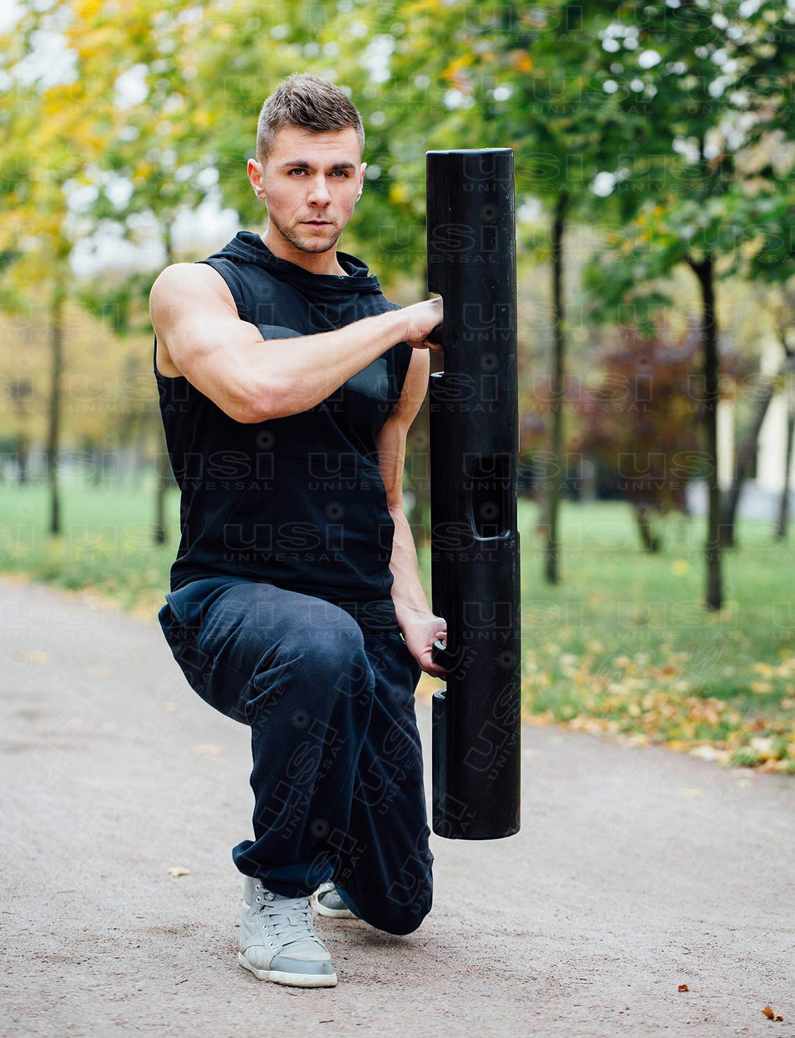 USI UNIVERSAL Rubber Weight Log, Made of Natural Rubber, Comfortable Handles To Workout, Weight Log Use As Dumbbell, Barbell, Kettle Bells And Balance Ball, All Rolled Into One(8 Kg)-image-19