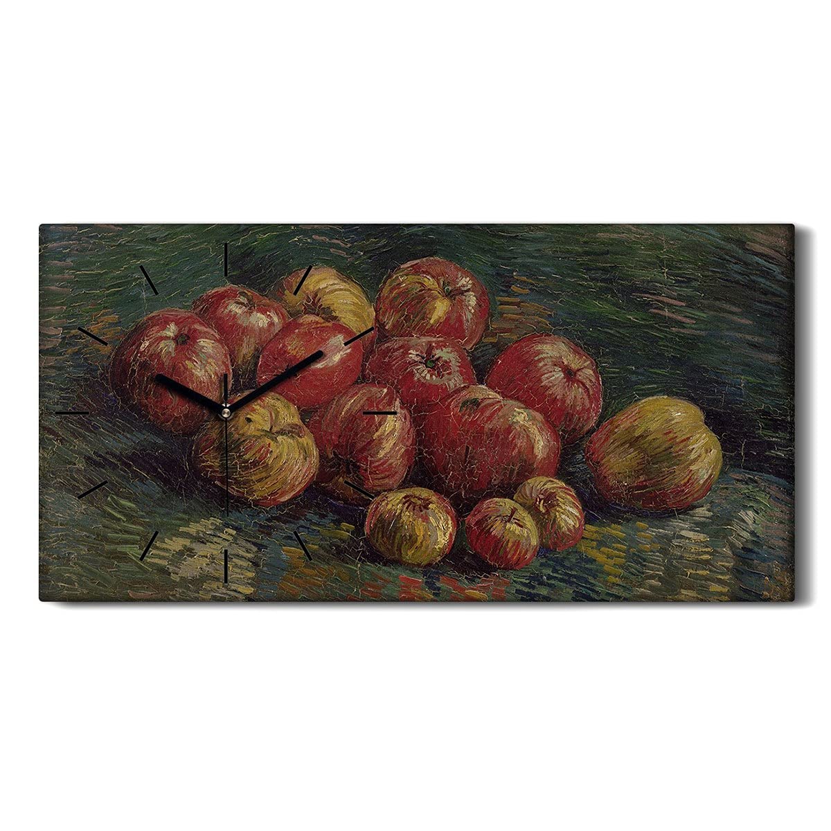 Horloge sur Toile Nature Morte avec Pommes Coloray 60x30cm