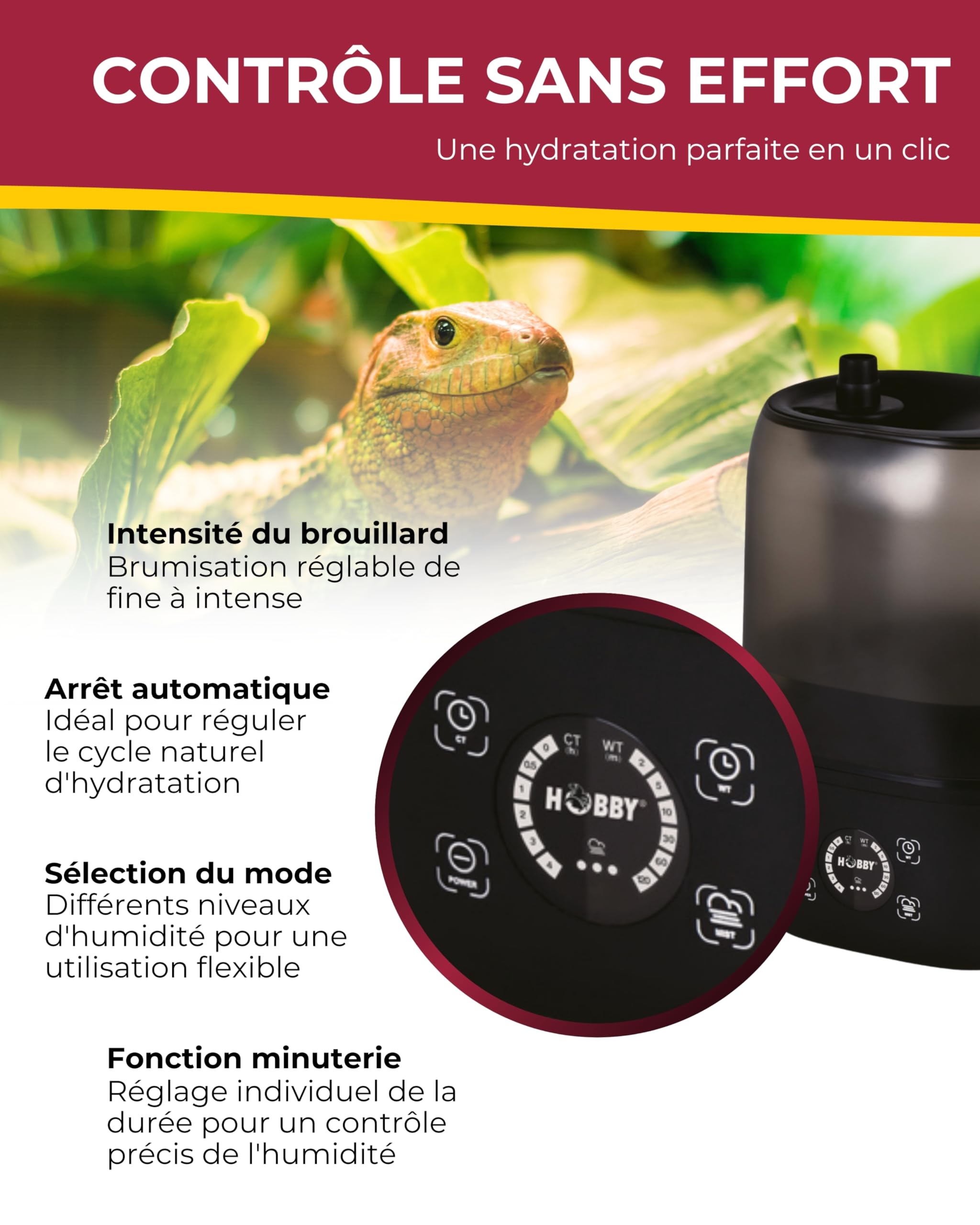 HOBBY Terraristik Hygro System | Système de brumisation numérique pour terrariums | Hygiénique et Facile à Entretenir | Humidificateur | Système de brumisation Efficace avec réservoir d'eau de 4L