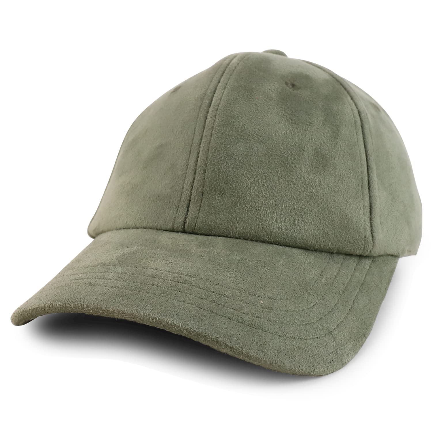 Trendy Apparel Shop Plain Faux Suede Leather Adjustable Structured Baseball Cap