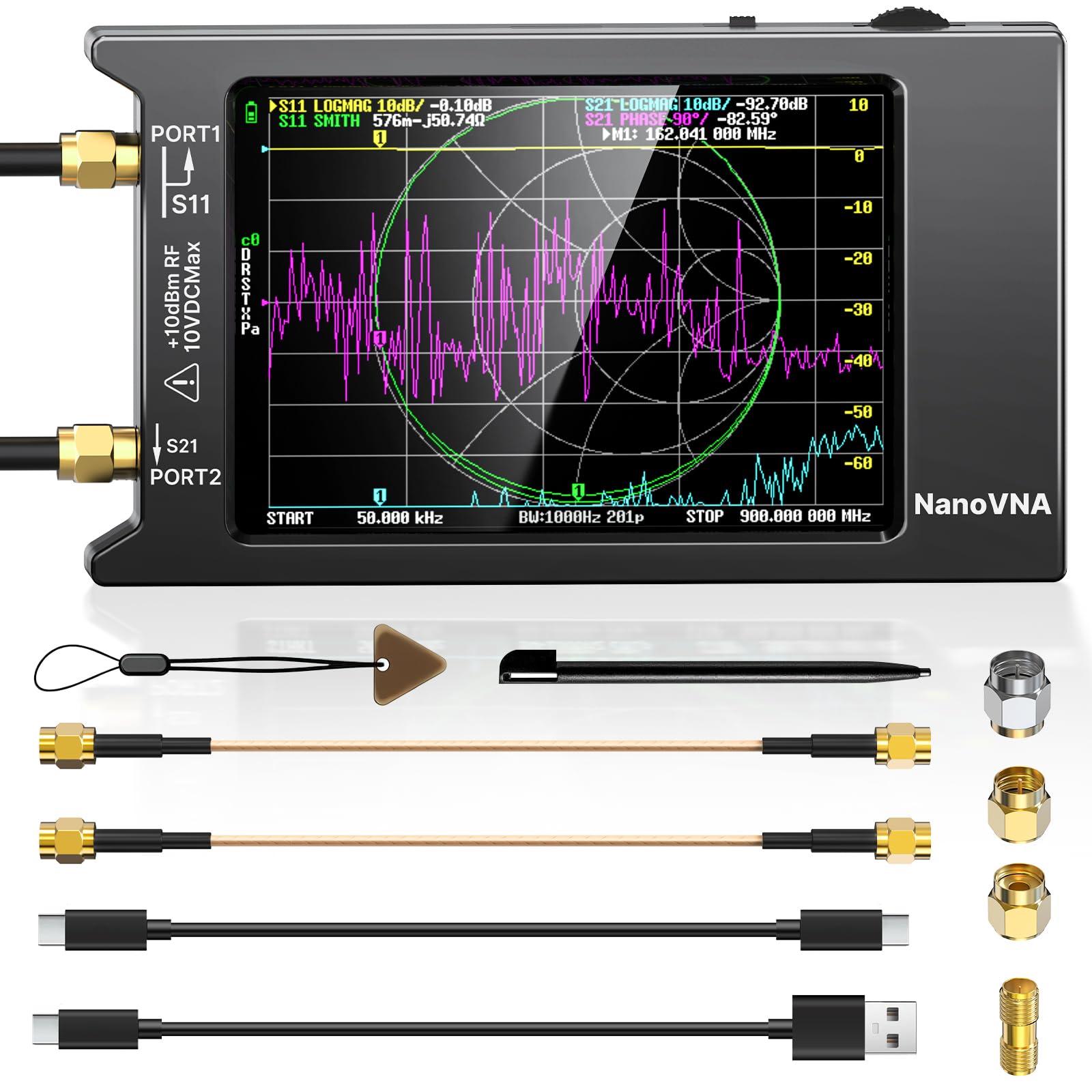 AURSINC Upgrated NanoVNA-H4 Vector Network Analyzer, Lastest V4.4