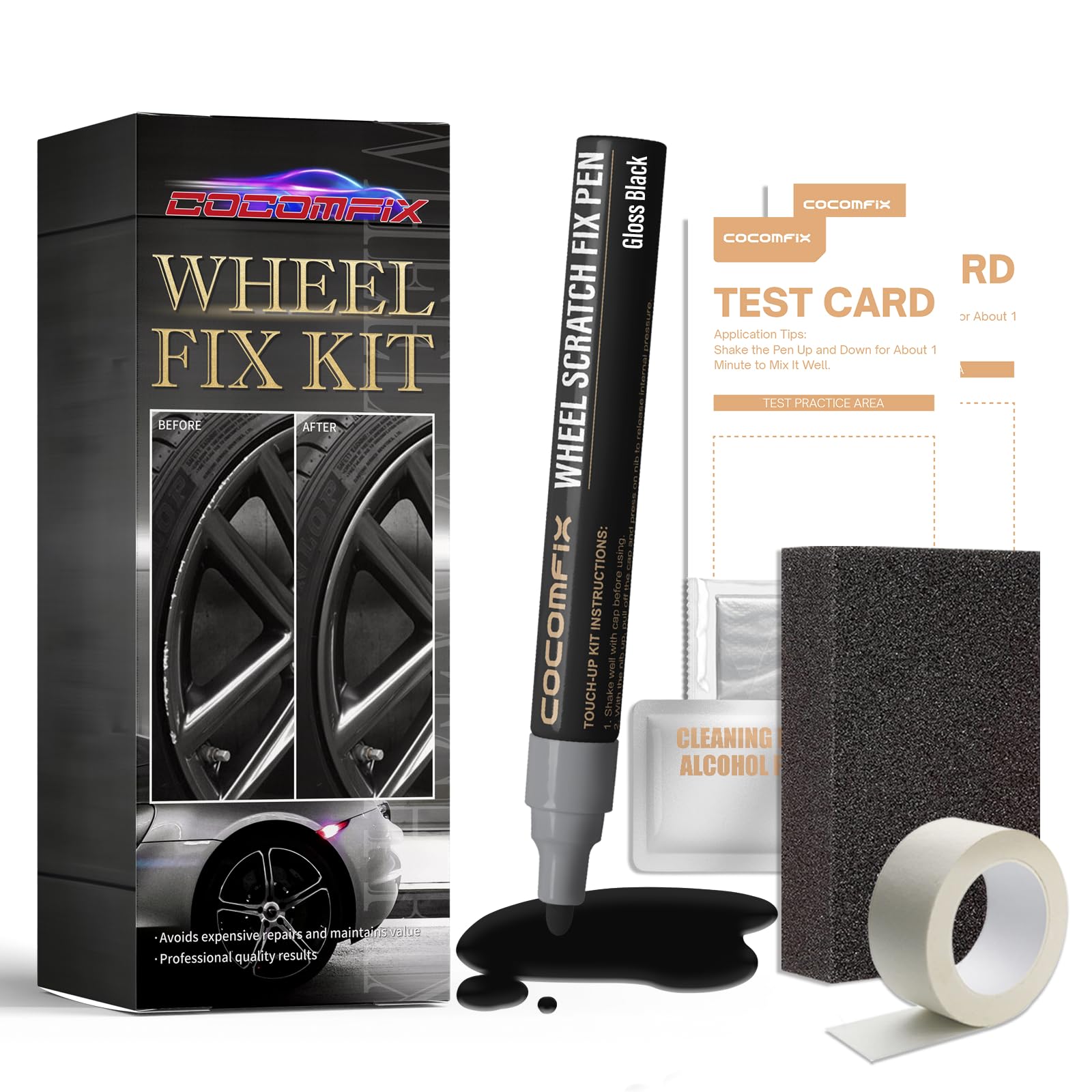 Snapklik.com : Rim Repair Kit Curb Rash, Wheel Scratch Repair Kit ...