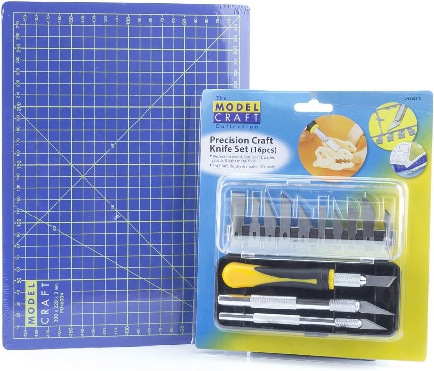 Modelcraft PKN3305/S4 Number 5 Set and A4 Cutting Mat - Multi-Colour (2-Piece)