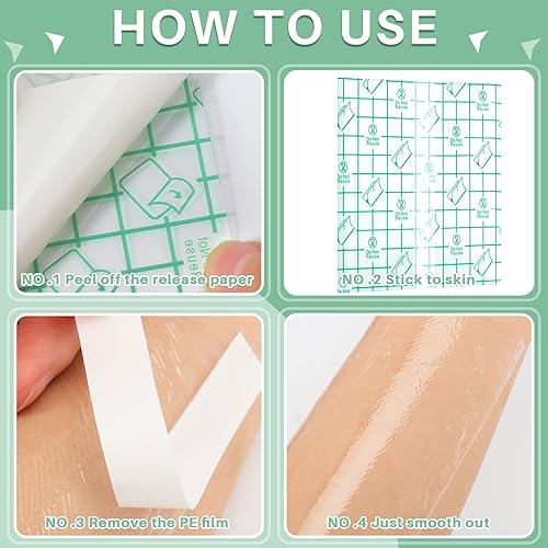 Vista 4 de Lothee 40 cintas adhesivas para levantamiento de muslos, impermeables, para levantamiento de cuerpo, para piel flácida, abdomen, brazos, piernas