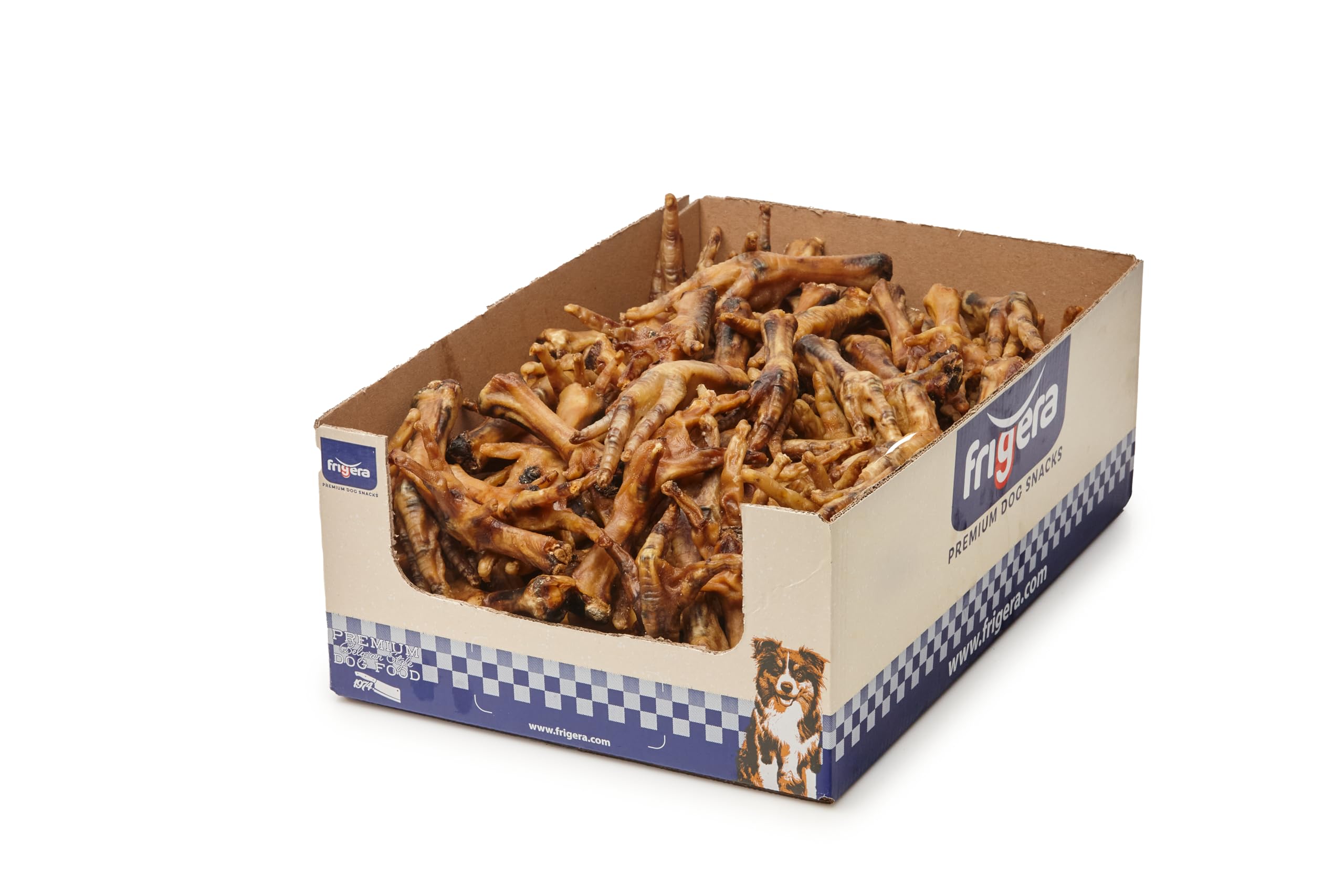 Frigera Patas de Pollo 100 Uds. 1600g – sin Gluten ni Cereales, Rico en Proteínas, Digestión Saludable, Snack Natural para Masticar