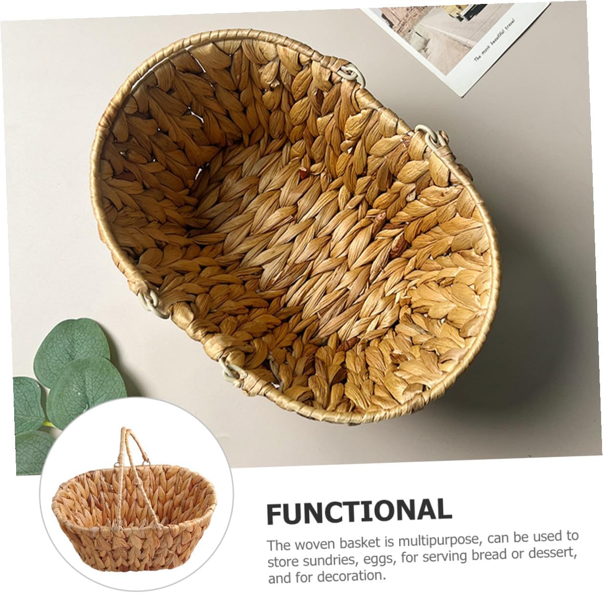 Xmas Bread Basket Woven Storage Serving Basket Organizer for Kitchen