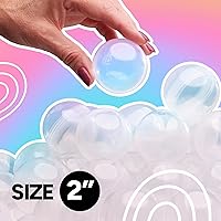 Vista 3 de Capsule Vending Machine Round 50 pcs 2 inch - Gumball Machine Capsules Bulk Clear Container - Easter Basket Stuffers Birthday Gifts Pinata Stuffers