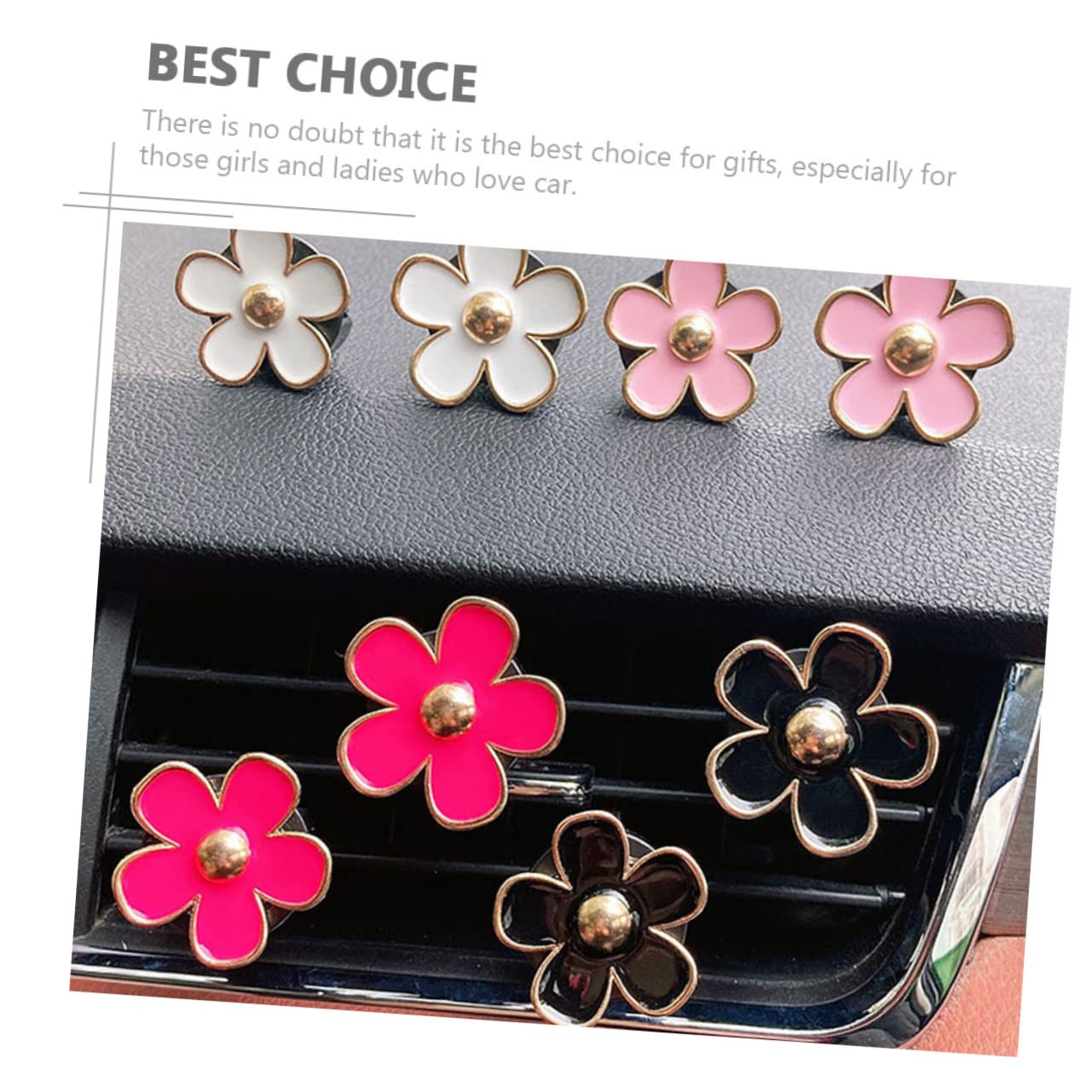 NUOBESTY 5 Sätze Auto- -blumen-luftclip Legierungs-blumen-auto- Klimaanlagen-steckdosenclip Stimmungsaufheller 6 Stück * 5