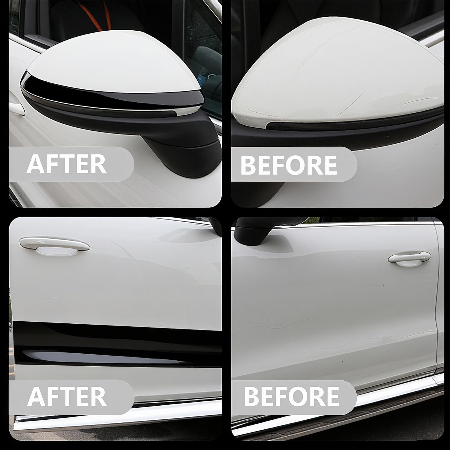 Gloss Black Vinyl Wrap Tape Roll, Self-Adhesive Black Out Chrome Delete Tape with Tool Kit Air Release Adhesive Detailing Wrap DIY Car Door Sill Window Trim Edge Guard Protective(2inches x 30feet)