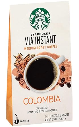 Starbucks VIA Instant Coffee, Colombia, 8 CT