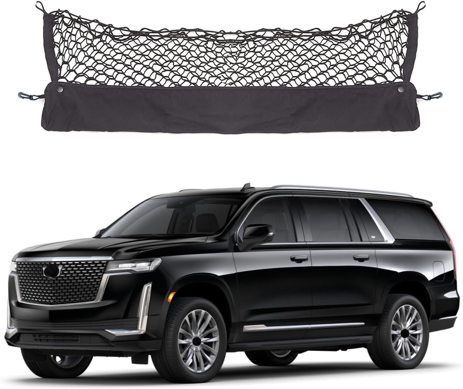 Envelope Style Cargo Net Compatible with Chevrolet Chevy Suburban, Cadillac Escalade, GMC Yukon XL Denali SLE SLT AT4 New 2026 2025 2024 2023 2022 2021 2020 2019 2018-2015 Trunk Car Tailgate Netting