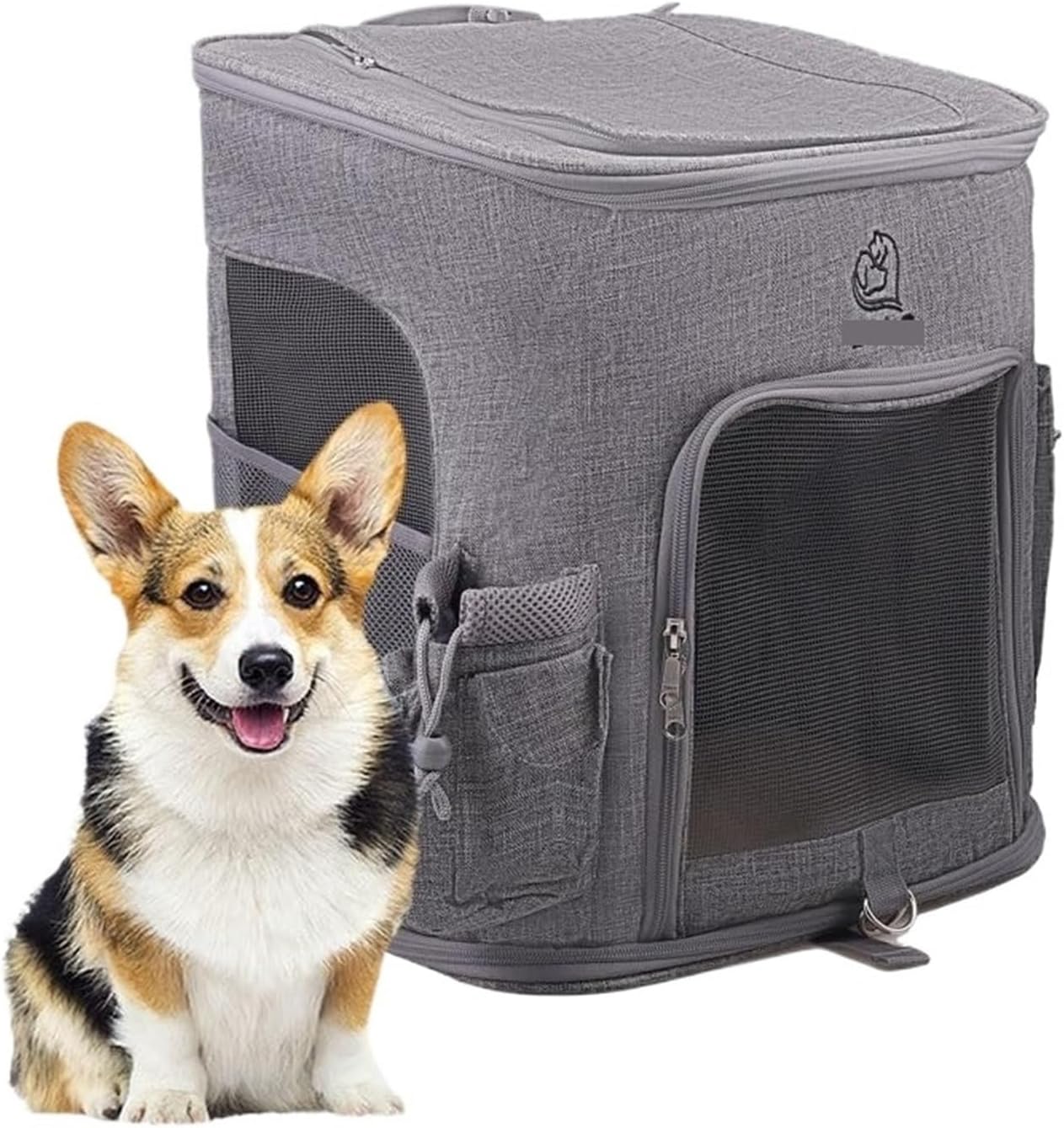 Compatible for Universal Light Gray Pet Backpack Breathable Mesh for Small Dogs Cats Outdoor Carry
